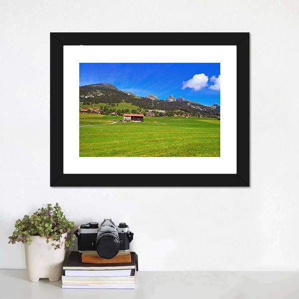 Leysin In Alps Switzerland Canvas Wall Art-1 Piece-Framed Print-20" x 16"-Tiaracle