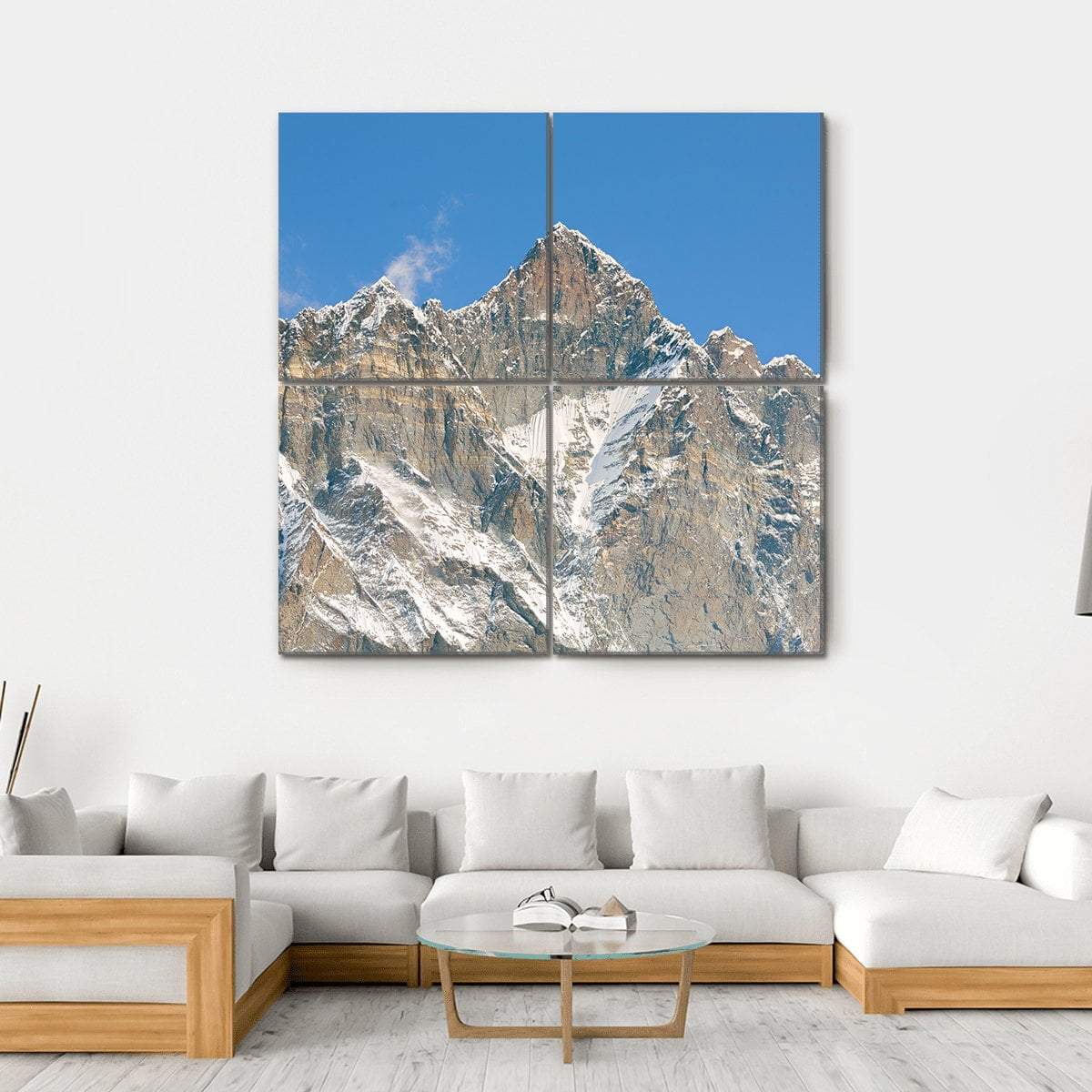 Lhotse Peak In Nepal Canvas Wall Art-4 Square-Gallery Wrap-17" x 17"-Tiaracle