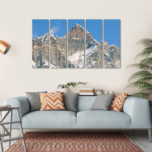 Lhotse Peak In Nepal Canvas Wall Art-5 Horizontal-Gallery Wrap-22" x 12"-Tiaracle