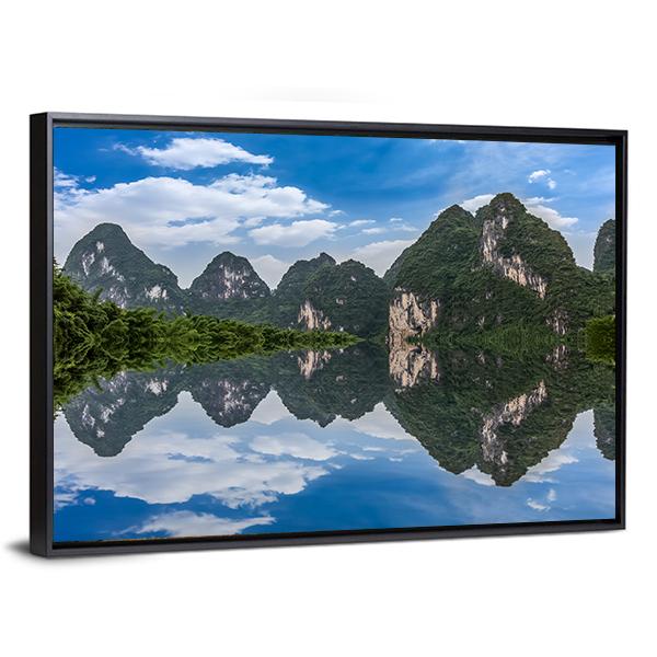 Li River In Guilin Canvas Wall Art-3 Horizontal-Gallery Wrap-25" x 16"-Tiaracle