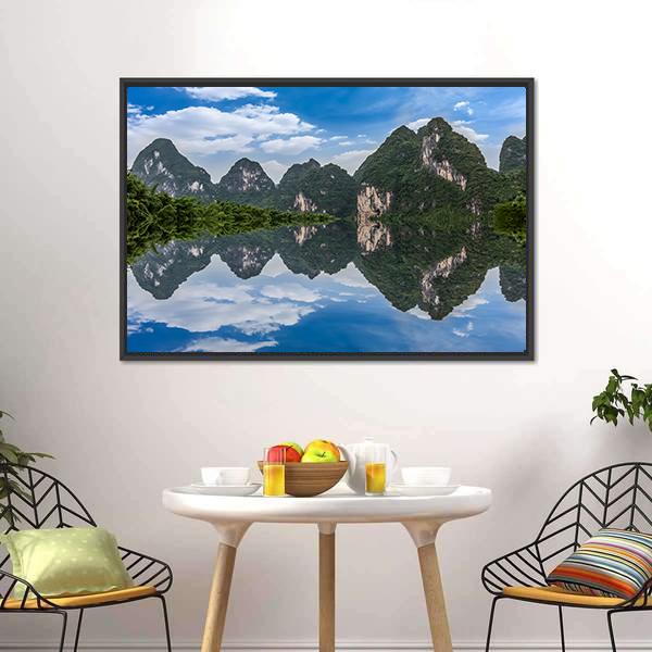 Li River In Guilin Canvas Wall Art-3 Horizontal-Gallery Wrap-25" x 16"-Tiaracle