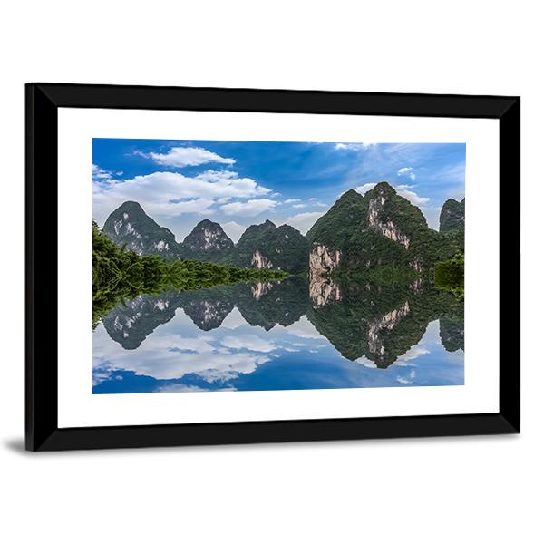 Li River In Guilin Canvas Wall Art-3 Horizontal-Gallery Wrap-25" x 16"-Tiaracle