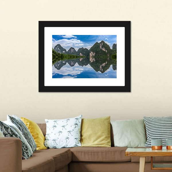 Li River In Guilin Canvas Wall Art-3 Horizontal-Gallery Wrap-25" x 16"-Tiaracle