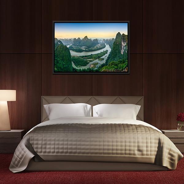 Li River In Xingping Panoramic Canvas Wall Art-1 Piece-36" x 12"-Tiaracle