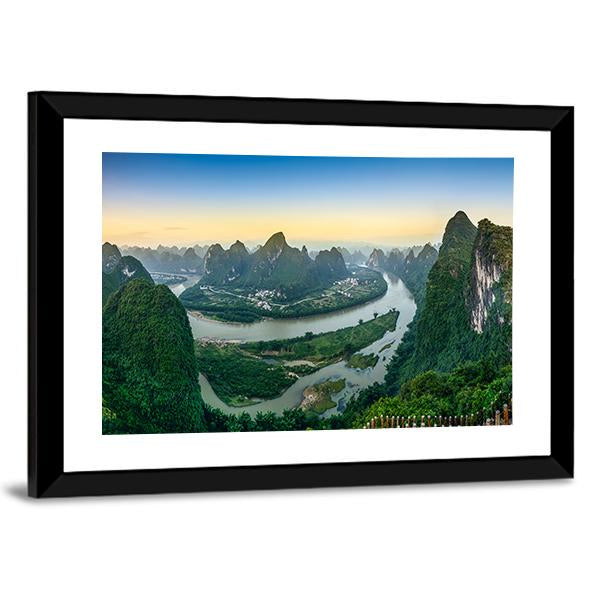 Li River In Xingping Panoramic Canvas Wall Art-1 Piece-36" x 12"-Tiaracle