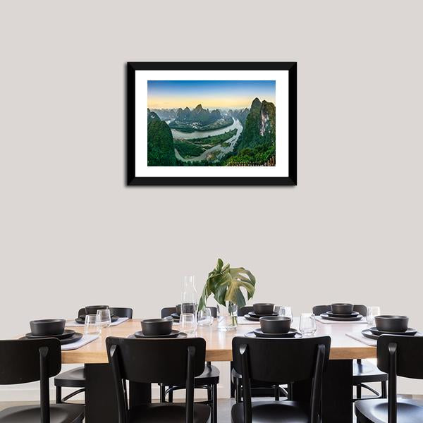 Li River In Xingping Panoramic Canvas Wall Art-1 Piece-36" x 12"-Tiaracle