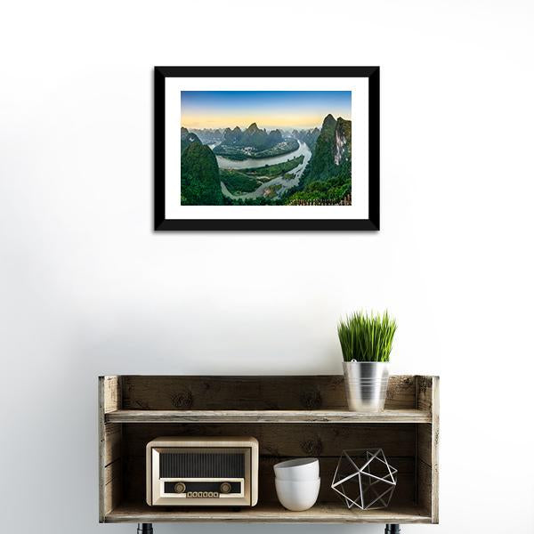 Li River In Xingping Panoramic Canvas Wall Art-1 Piece-36" x 12"-Tiaracle