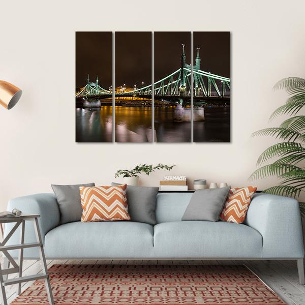 Liberty Bridge In Budapest Canvas Wall Art-4 Horizontal-Gallery Wrap-34" x 24"-Tiaracle