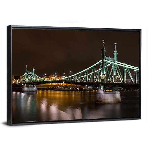 Liberty Bridge In Budapest Canvas Wall Art-3 Horizontal-Gallery Wrap-25" x 16"-Tiaracle