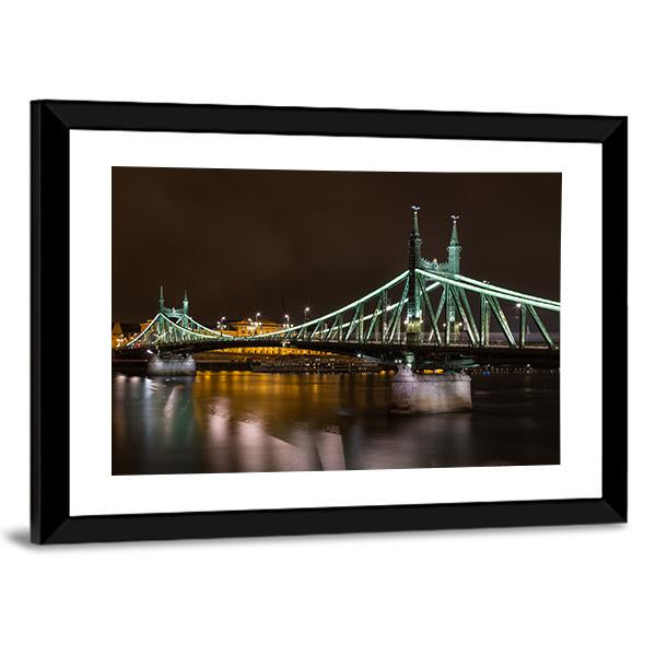 Liberty Bridge In Budapest Canvas Wall Art-3 Horizontal-Gallery Wrap-25" x 16"-Tiaracle