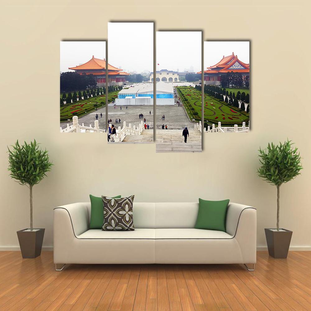 Liberty Square Of Taipei Canvas Wall Art-4 Pop-Gallery Wrap-50" x 32"-Tiaracle