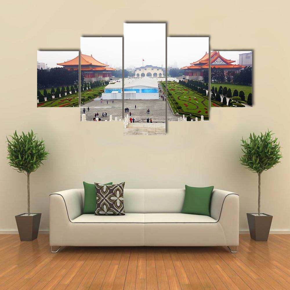 Liberty Square Of Taipei Canvas Wall Art-4 Pop-Gallery Wrap-50" x 32"-Tiaracle