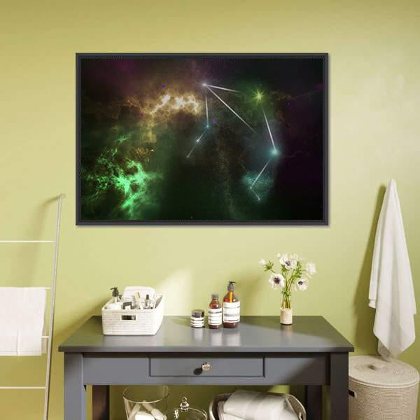 Libra Constellation Canvas Wall Art-1 Piece-Floating Frame-24" x 16"-Tiaracle