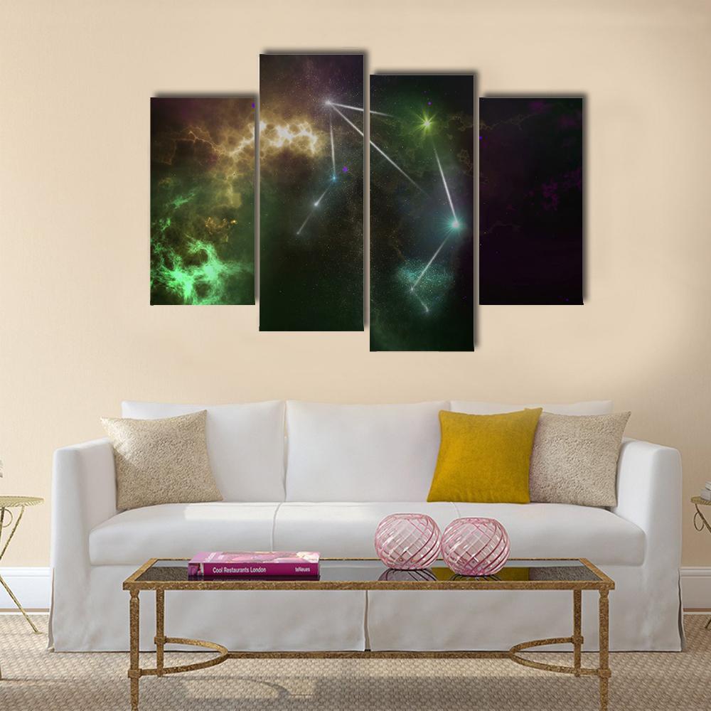 Libra Constellation Canvas Wall Art-4 Pop-Gallery Wrap-34" x 20"-Tiaracle