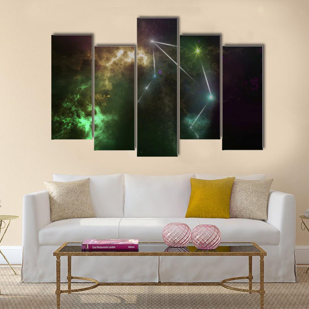 Libra Constellation Canvas Wall Art-5 Pop-Gallery Wrap-32" x 21"-Tiaracle