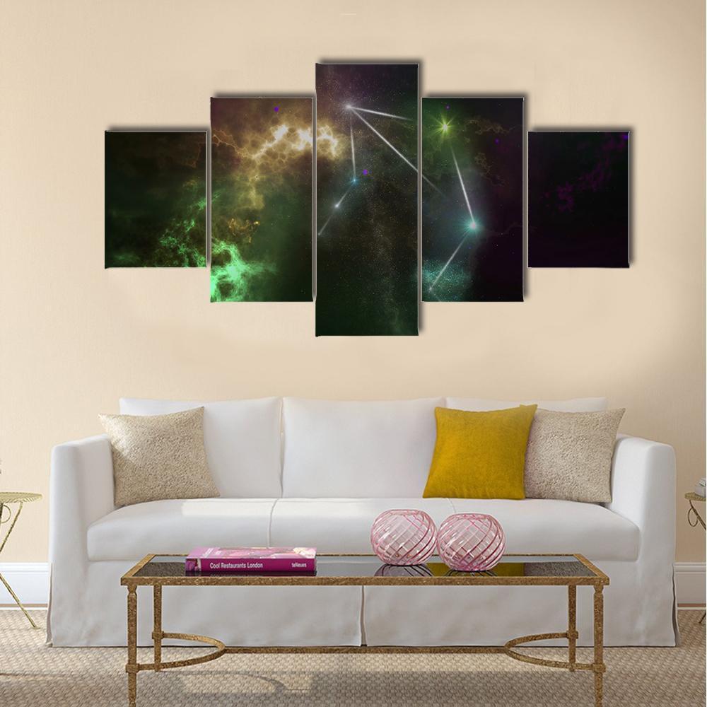 Libra Constellation Canvas Wall Art-5 Star-Gallery Wrap-42" x 21"-Tiaracle