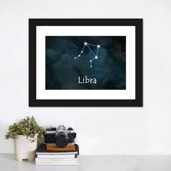 Libra Horoscope Constellation Canvas Wall Art-1 Piece-Framed Print-20" x 16"-Tiaracle