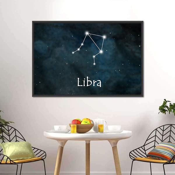 Libra Horoscope Constellation Canvas Wall Art-5 Horizontal-Gallery Wrap-22" x 12"-Tiaracle