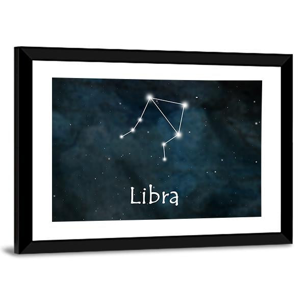Libra Horoscope Constellation Canvas Wall Art-5 Horizontal-Gallery Wrap-22" x 12"-Tiaracle