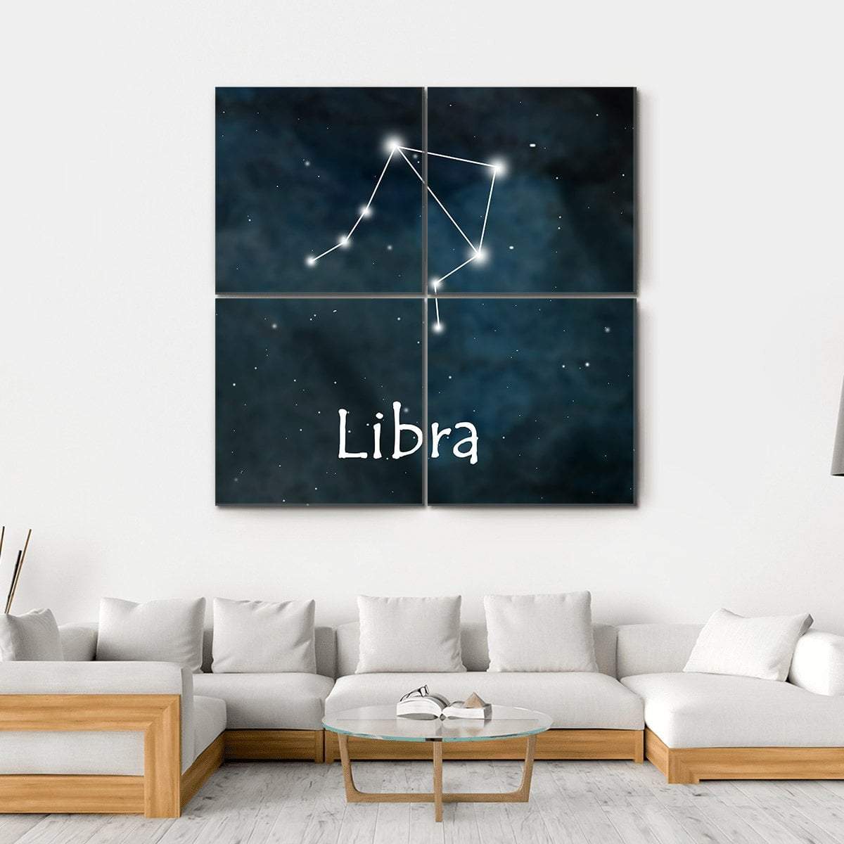Libra Horoscope Constellation Canvas Wall Art-4 Square-Gallery Wrap-17" x 17"-Tiaracle