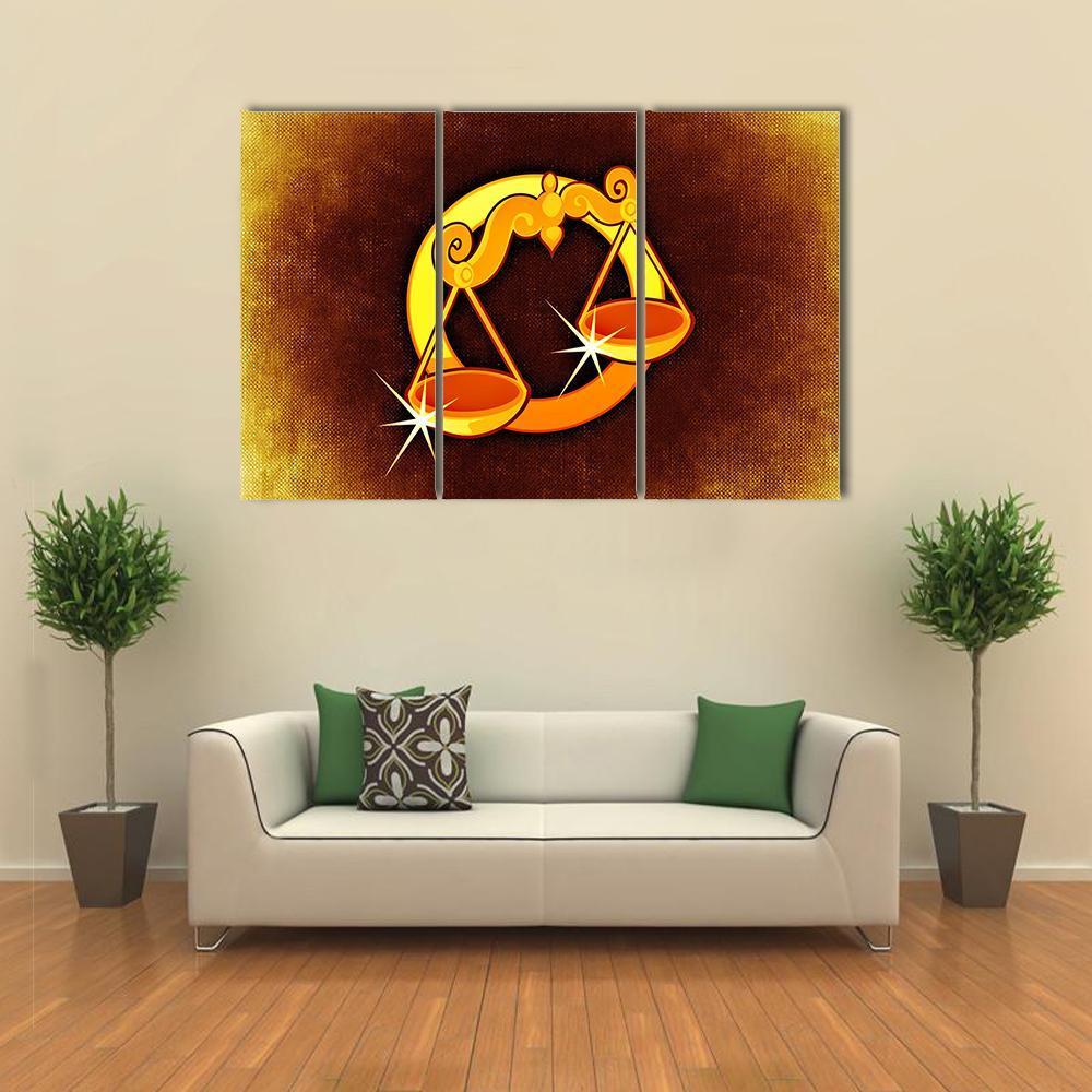 Libra Horoscope Canvas Wall Art-3 Horizontal-Gallery Wrap-25" x 16"-Tiaracle