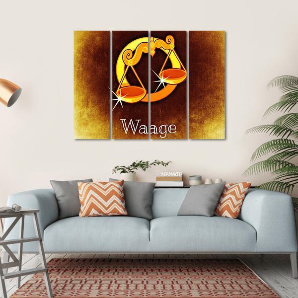 Libra Horoscope Canvas Wall Art-4 Horizontal-Gallery Wrap-34" x 24"-Tiaracle