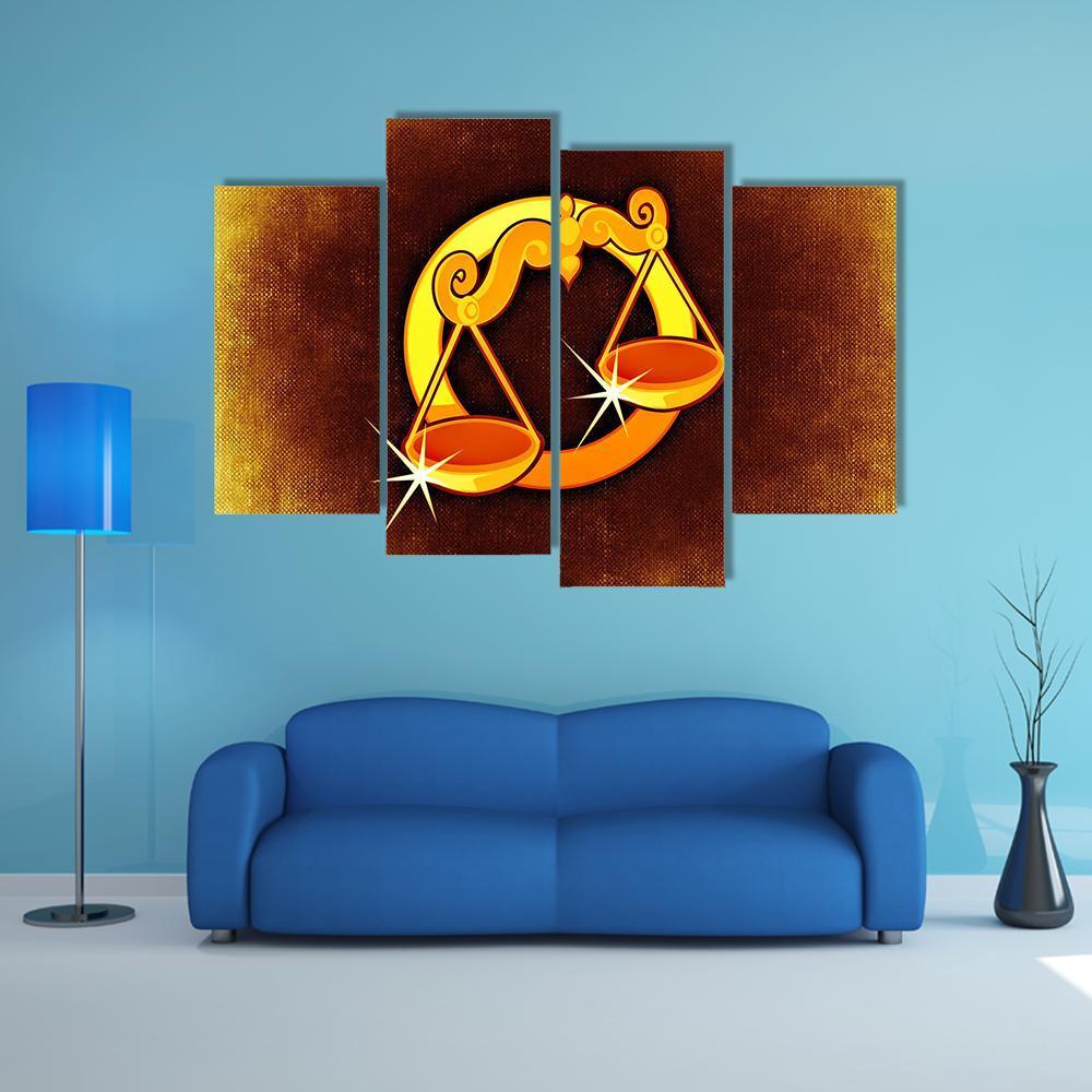 Libra Horoscope Canvas Wall Art-4 Pop-Gallery Wrap-34" x 20"-Tiaracle