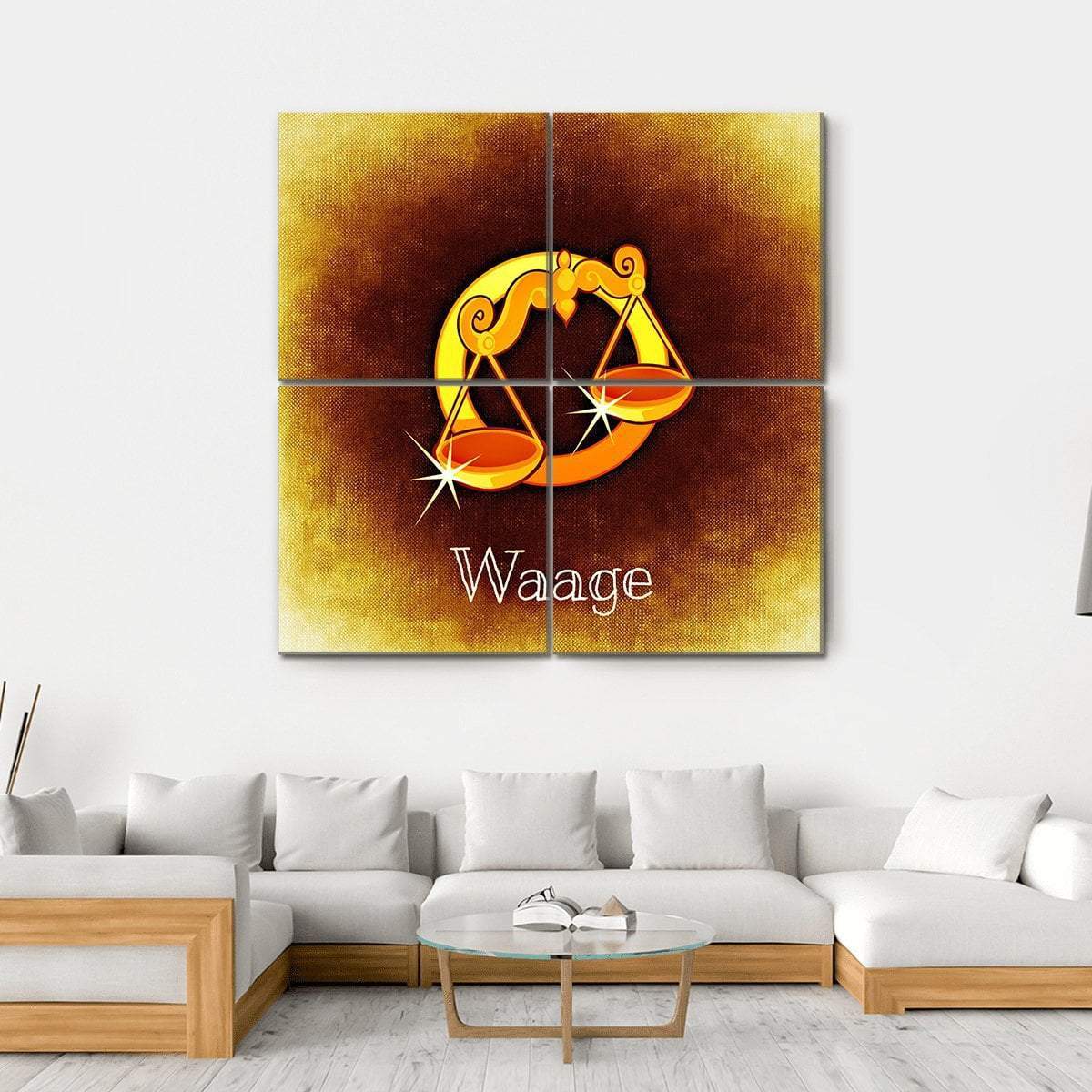 Libra Horoscope Canvas Wall Art-4 Square-Gallery Wrap-17" x 17"-Tiaracle