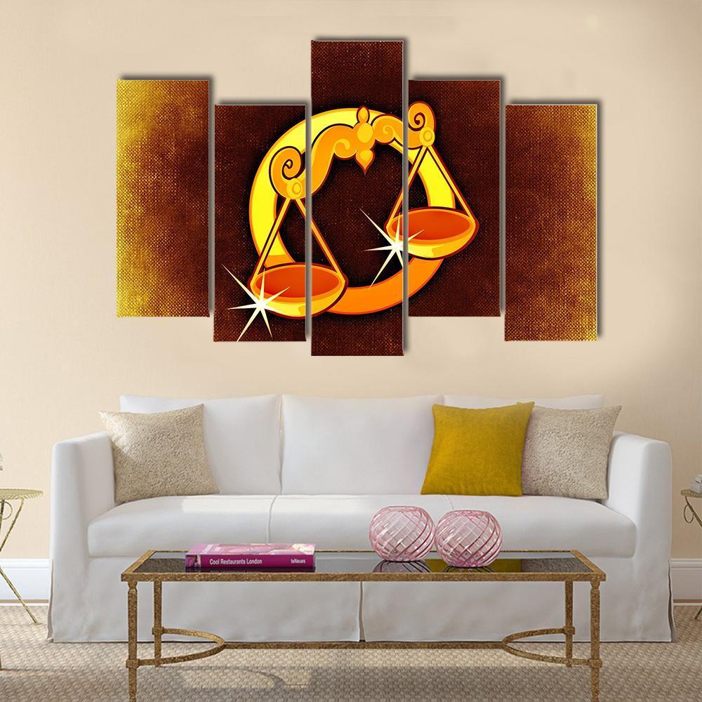 Libra Horoscope Canvas Wall Art-5 Pop-Gallery Wrap-32" x 21"-Tiaracle
