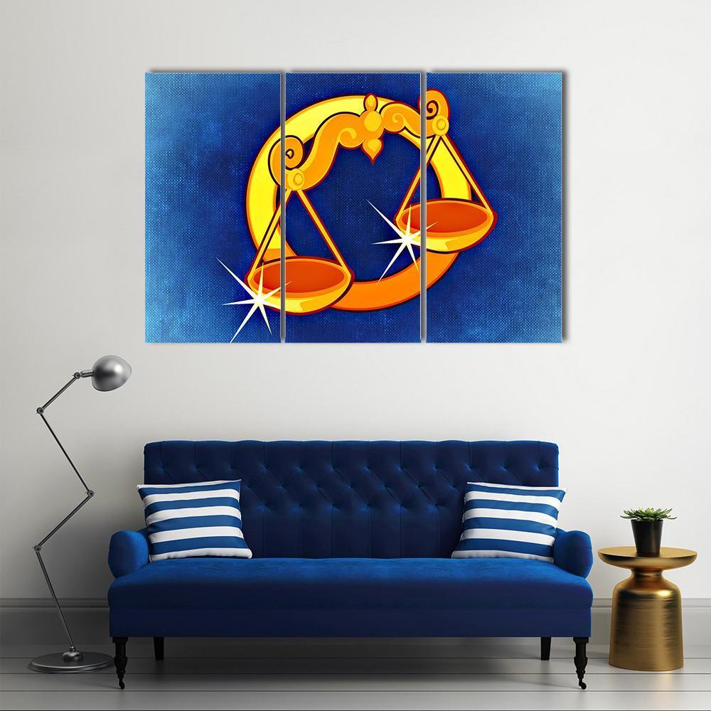 Libra Zodiac Sign Canvas Wall Art-3 Horizontal-Gallery Wrap-25" x 16"-Tiaracle