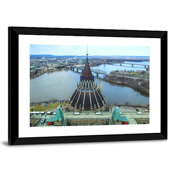 Library Of Parliament In Ottawa Canvas Wall Art-5 Horizontal-Gallery Wrap-22" x 12"-Tiaracle
