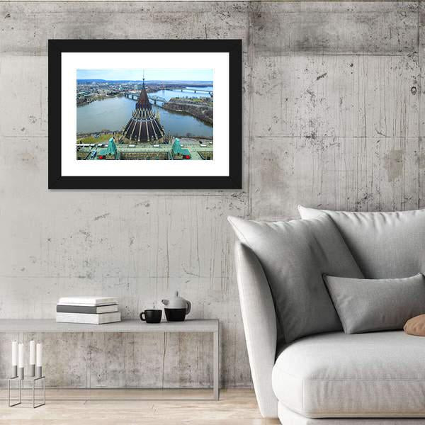 Library Of Parliament In Ottawa Canvas Wall Art-5 Horizontal-Gallery Wrap-22" x 12"-Tiaracle