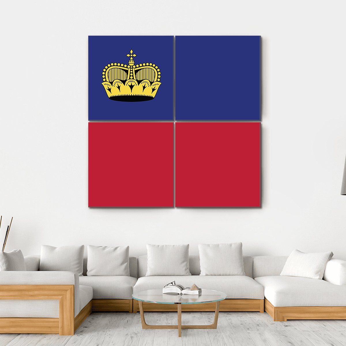 Liechtenstein Flag Canvas Wall Art-4 Square-Gallery Wrap-17" x 17"-Tiaracle