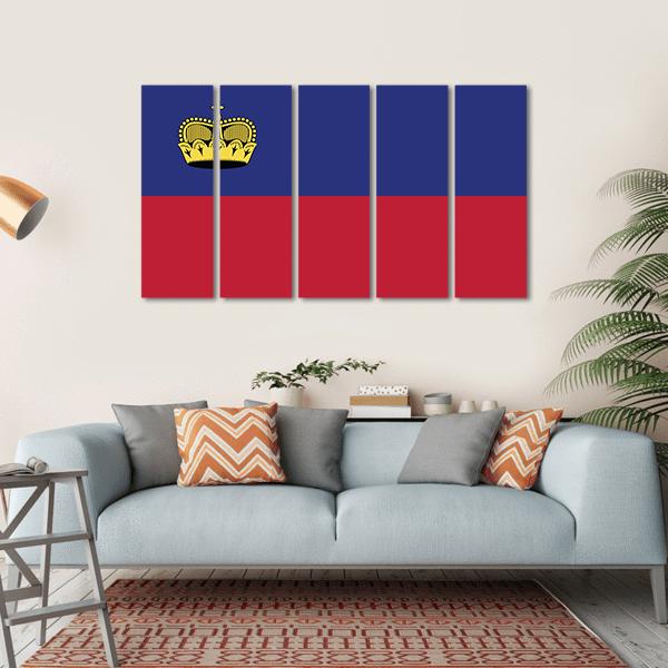 Liechtenstein Flag Canvas Wall Art-5 Horizontal-Gallery Wrap-22" x 12"-Tiaracle