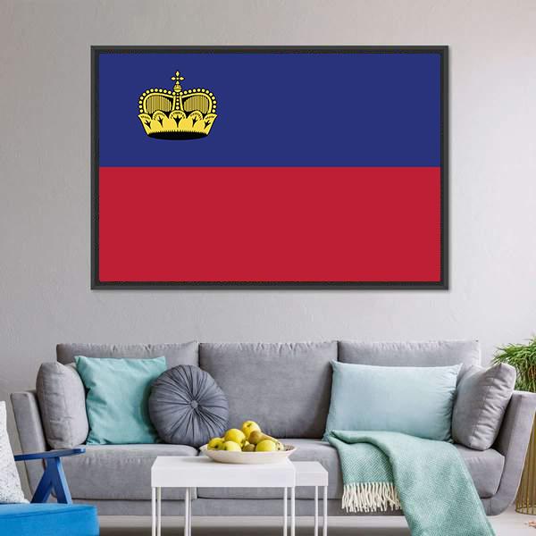 Liechtenstein Flag Canvas Wall Art-5 Horizontal-Gallery Wrap-22" x 12"-Tiaracle