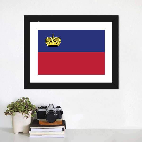 Liechtenstein Flag Canvas Wall Art-1 Piece-Framed Print-20" x 16"-Tiaracle