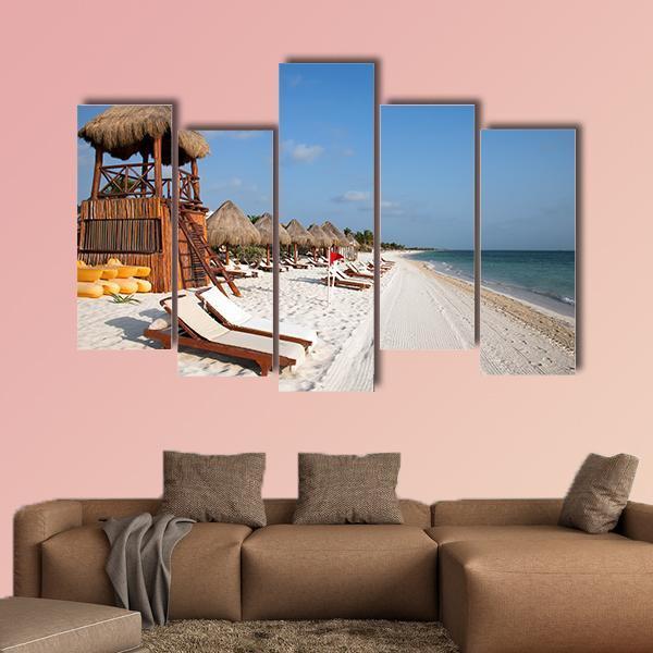 Playa Del Carmen Beach Canvas Wall Art-3 Horizontal-Gallery Wrap-25" x 16"-Tiaracle