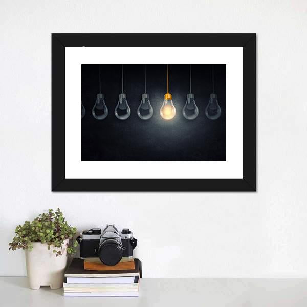 Light Bulbs Canvas Wall Art-1 Piece-Framed Print-20" x 16"-Tiaracle