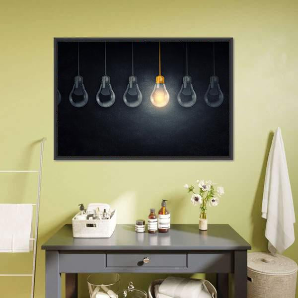 Light Bulbs Canvas Wall Art-1 Piece-Floating Frame-24" x 16"-Tiaracle