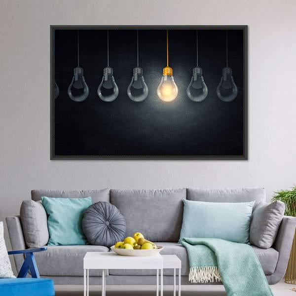 Light Bulbs Canvas Wall Art-5 Horizontal-Gallery Wrap-22" x 12"-Tiaracle