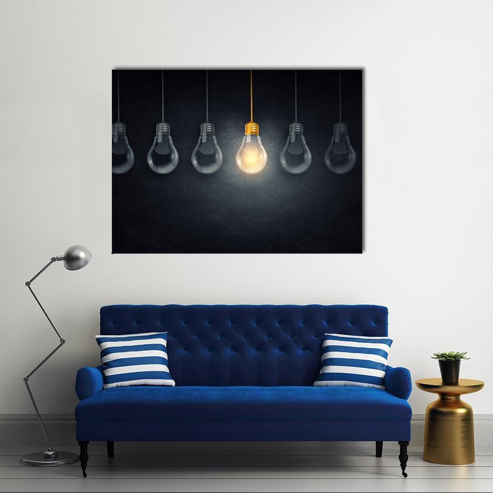 Light Bulbs Canvas Wall Art-1 Piece-Gallery Wrap-48" x 32"-Tiaracle