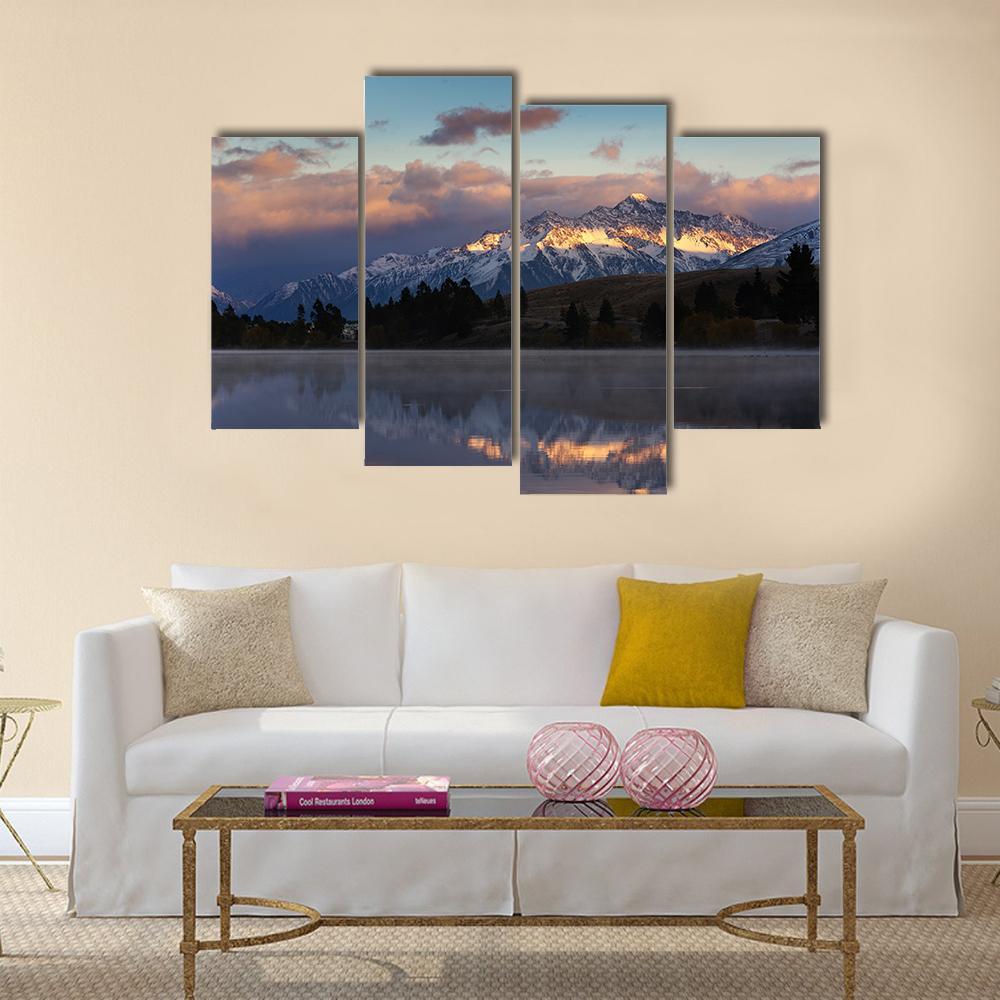 Lake Camp New Zealand Canvas Wall Art-4 Pop-Gallery Wrap-50" x 32"-Tiaracle