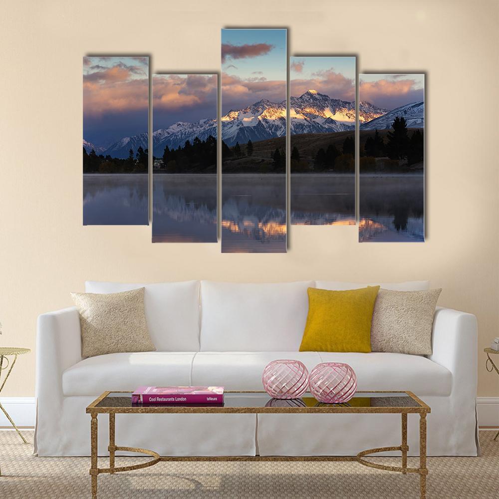 Lake Camp New Zealand Canvas Wall Art-5 Pop-Gallery Wrap-47" x 32"-Tiaracle