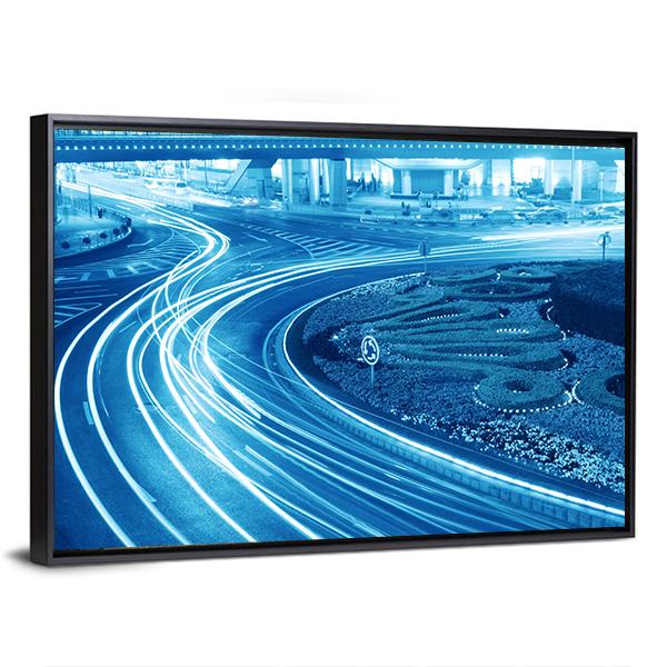 Light Trails In Shanghai Canvas Wall Art-3 Horizontal-Gallery Wrap-25&quot; x 16&quot;-Tiaracle