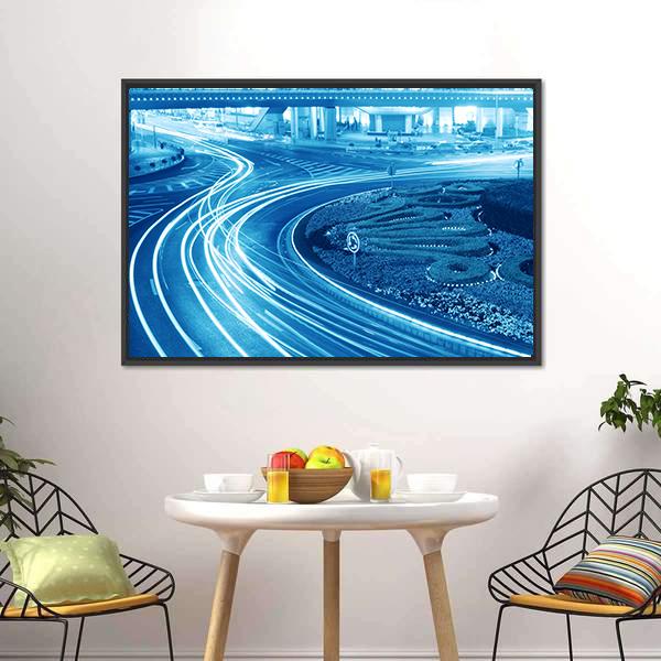 Light Trails In Shanghai Canvas Wall Art-3 Horizontal-Gallery Wrap-25&quot; x 16&quot;-Tiaracle