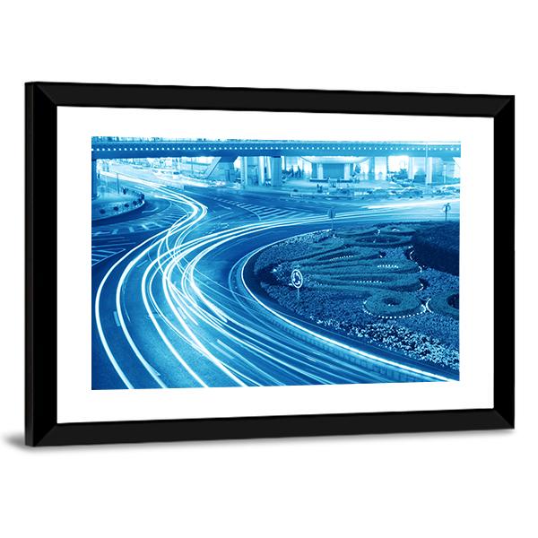 Light Trails In Shanghai Canvas Wall Art-3 Horizontal-Gallery Wrap-25&quot; x 16&quot;-Tiaracle