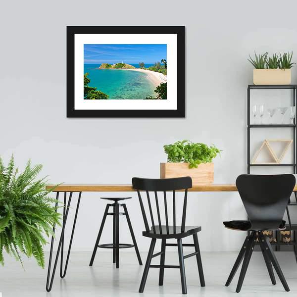 Lighthouse &amp; Beach Canvas Wall Art-3 Horizontal-Gallery Wrap-25" x 16"-Tiaracle
