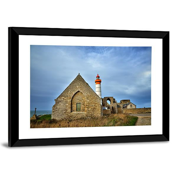 Lighthouse In Brittany Canvas Wall Art-3 Horizontal-Gallery Wrap-25" x 16"-Tiaracle