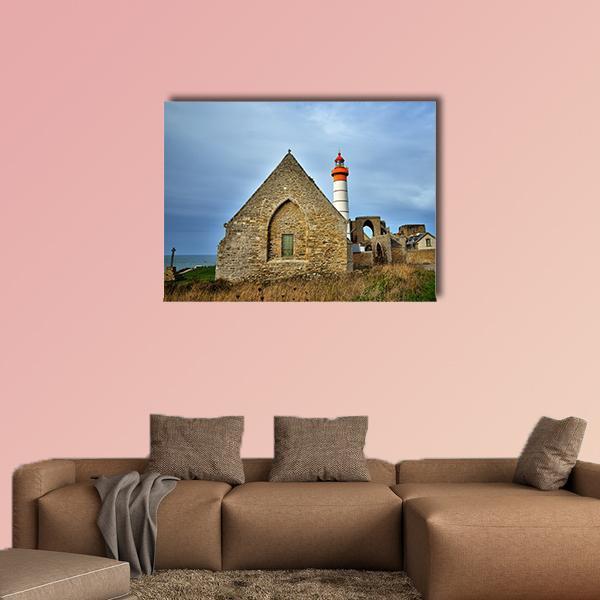 Lighthouse In Brittany Canvas Wall Art-1 Piece-Gallery Wrap-48" x 32"-Tiaracle