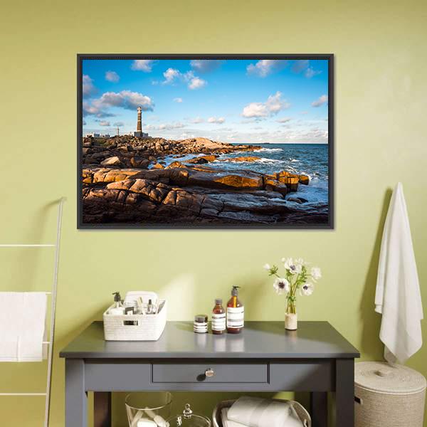 Lighthouse In Cabo Polonio Panoramic Canvas Wall Art-1 Piece-36" x 12"-Tiaracle
